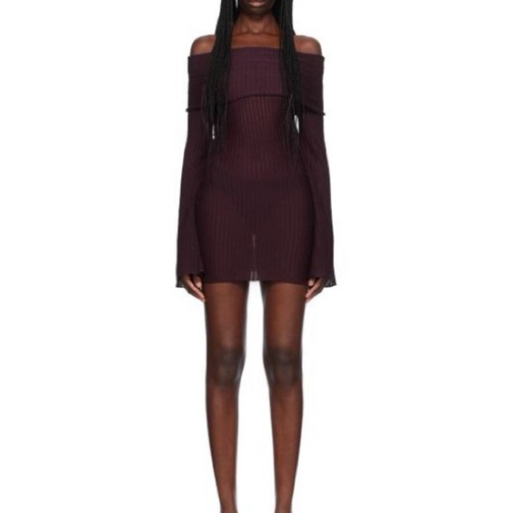 Aya Muse Off-Shoulder Merlot Dress